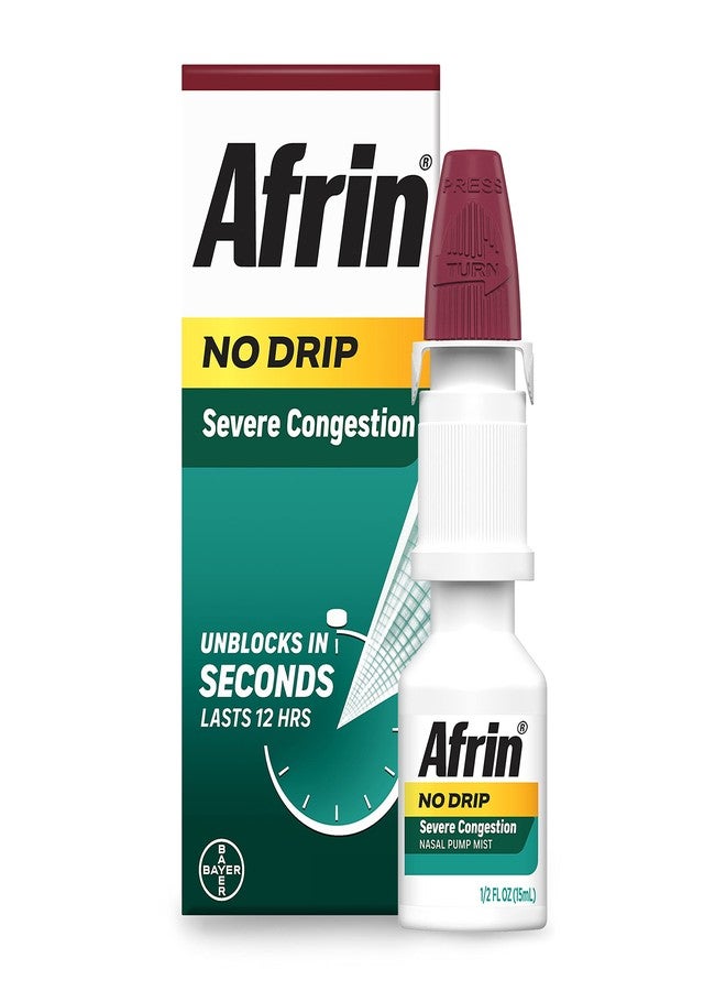 Afrin No Drip Severe 12 Hour Nasal Decongestant Pump Mist - 0.5 ounce - Image 2